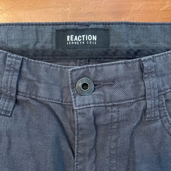 Kenneth Cole Reaction Dark Grey Straight Leg Cotton Blend Pants - Picture 4 of 7